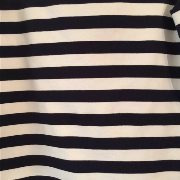 Talbots Striped Knit Top Navy & White Zipper Sz M - Picture 5 of 7